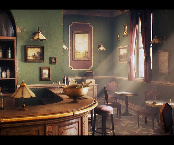 Vintage Bar / 35 Assets in Environments - UE Marketplace