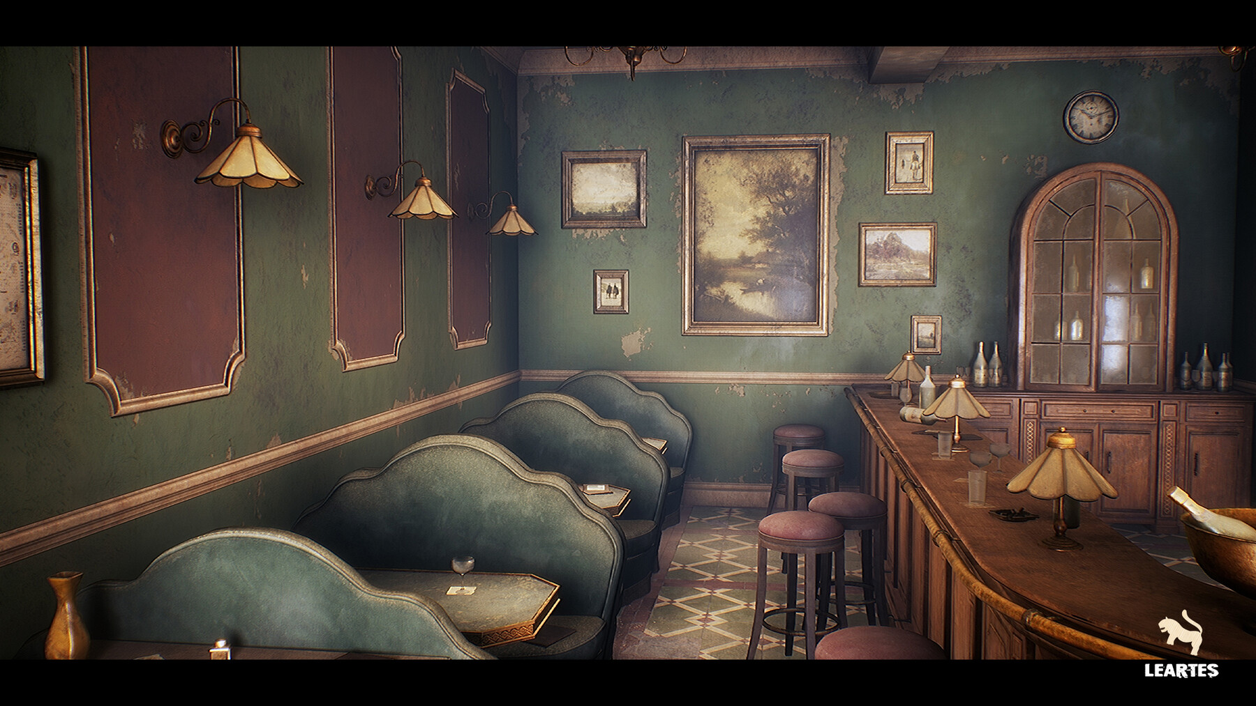 Vintage Bar Interior Environment