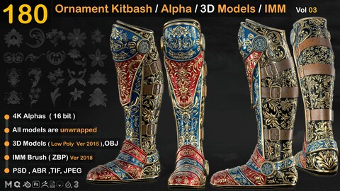 180 Ornament Kitbash / Alpha / 3D Models / IMM vol 03