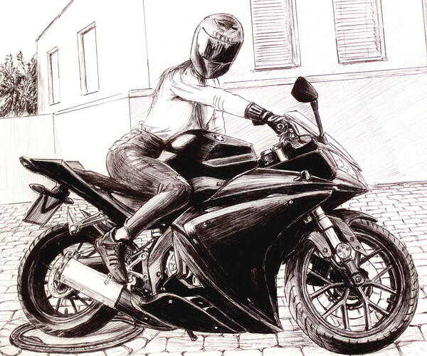 ArtStation - Lady on a motorcycle. | Artworks