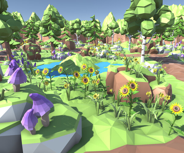 ArtStation - Free Low Poly Nature Forest | Game Assets