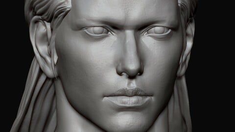 Asian Male handsome guy Head for Production High Poly 3D model