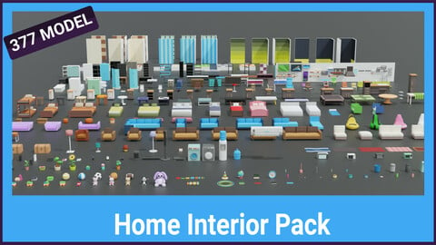 Pandazole - Home interior lowpoly pack