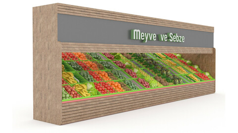 3D model greengrocer department fruit and vegetabl