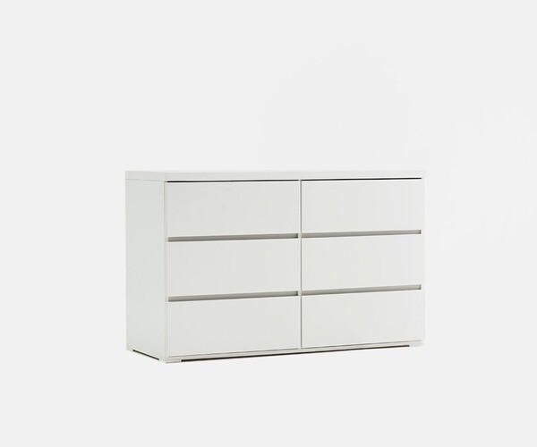 Tier Storage Chest Of Drawers, Kepner 6 Drawer Double Dresser White