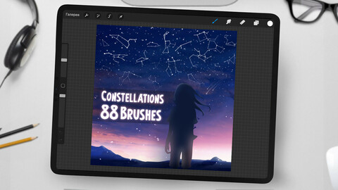 88 Constellation Brushes for Procreate