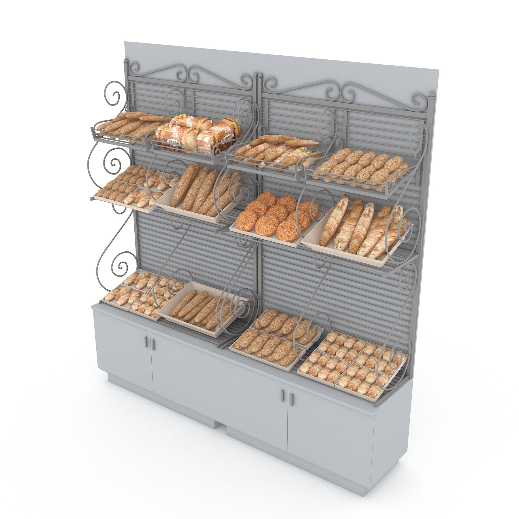 Bread rack Bread display rack Superior 3D model download on Bendtrade in 3d  max, 3ds, obj, fbx format, Vray materials, Corona Render