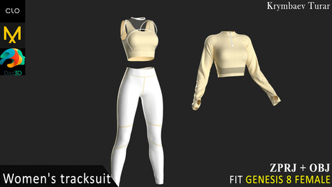 3-Piece Activewear Ensemble. Clo3d, MD projects + OBJ. Sport collection