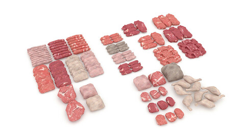 3D meat and sausage varieties model