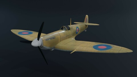 Spitfire ww2 airplane - 3d model