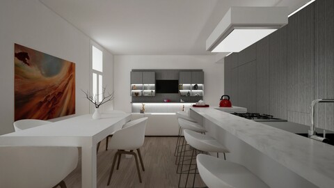 Unreal Engine Archviz - Modern Living Room and Kitchen