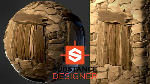 Stylized Stacked Stones with Door - Substance Designer