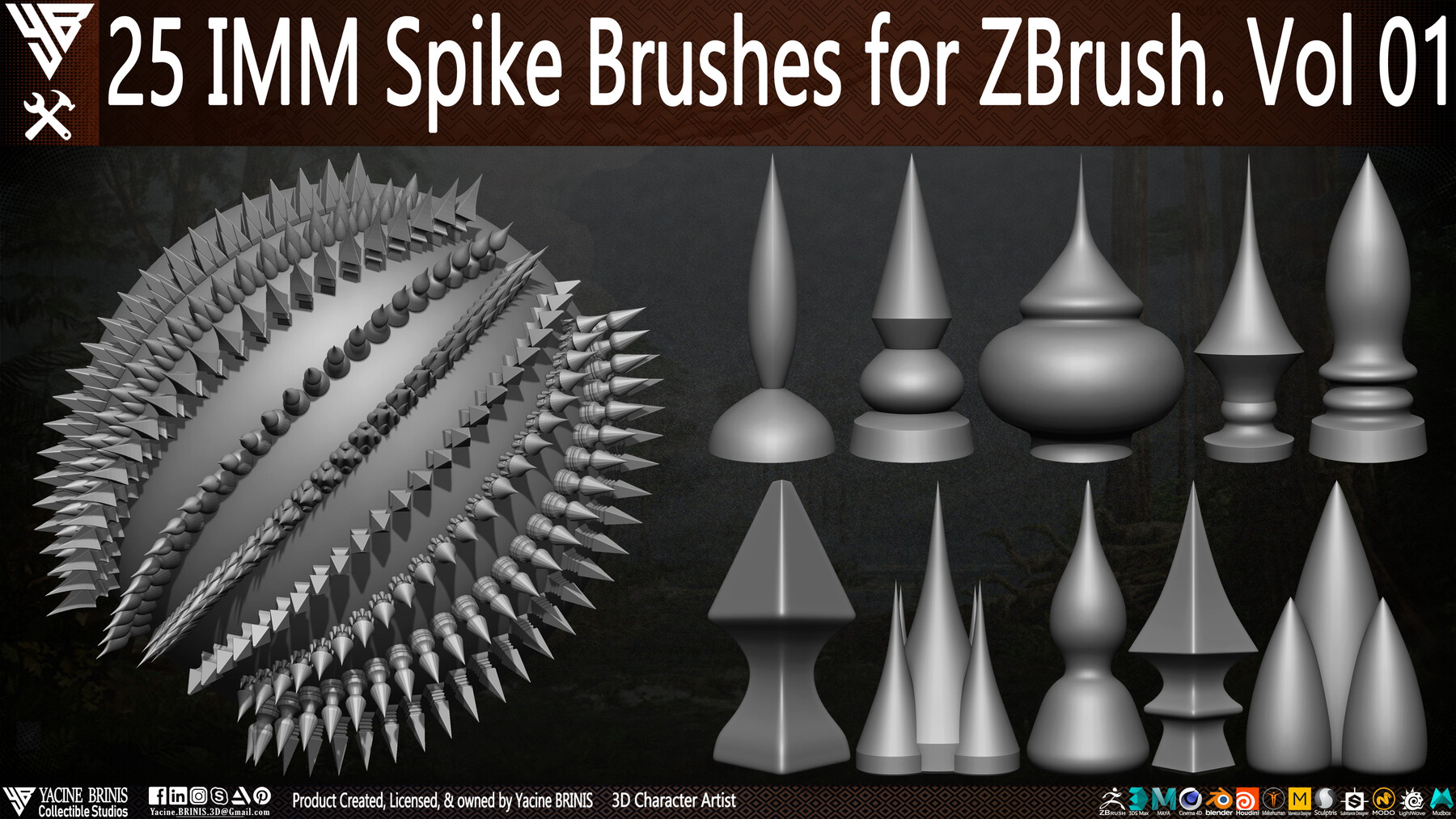 how to make spikes in zbrush