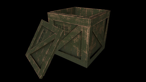 Wooden Box 3d Model (4K PBR Texture)