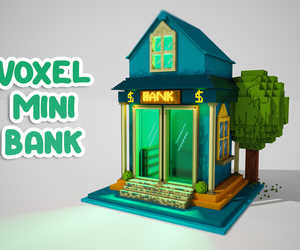ArtStation - Voxel mini Bank 3D | Game Assets