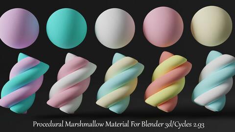 Procedural Marshmallow material for Blender 3D/Cycles 2.93