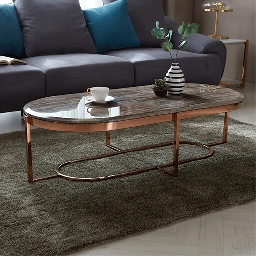 ArtStation Tower Natural Marble Rose Gold Sofa Living Room Table 1300 Resources