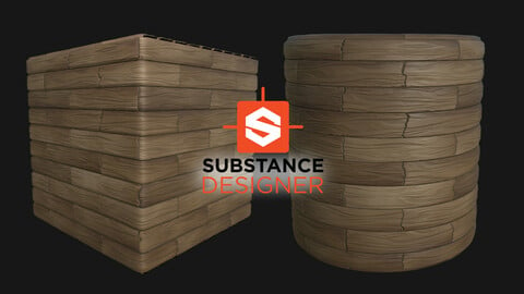 stylized wood planks Texture Material made in Substance designer