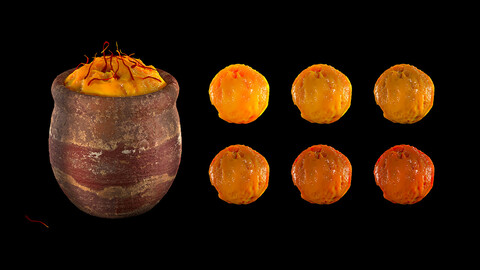 Traditional Indian Clay Kullad, mongo pulp with saffron topping ( FBX - PBR TEXTURE )