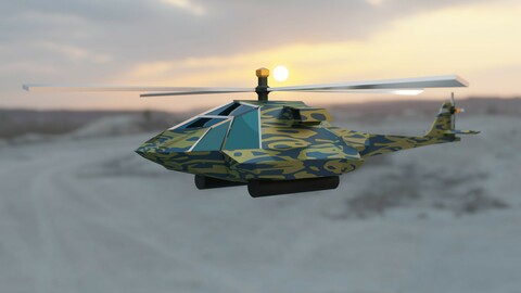 Helicopter Low-Poly 3D Model Low-poly 3D model