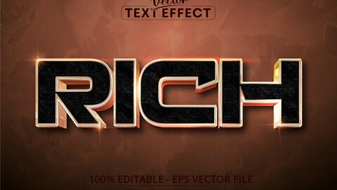 Rich text, luxury rose gold editable text effect