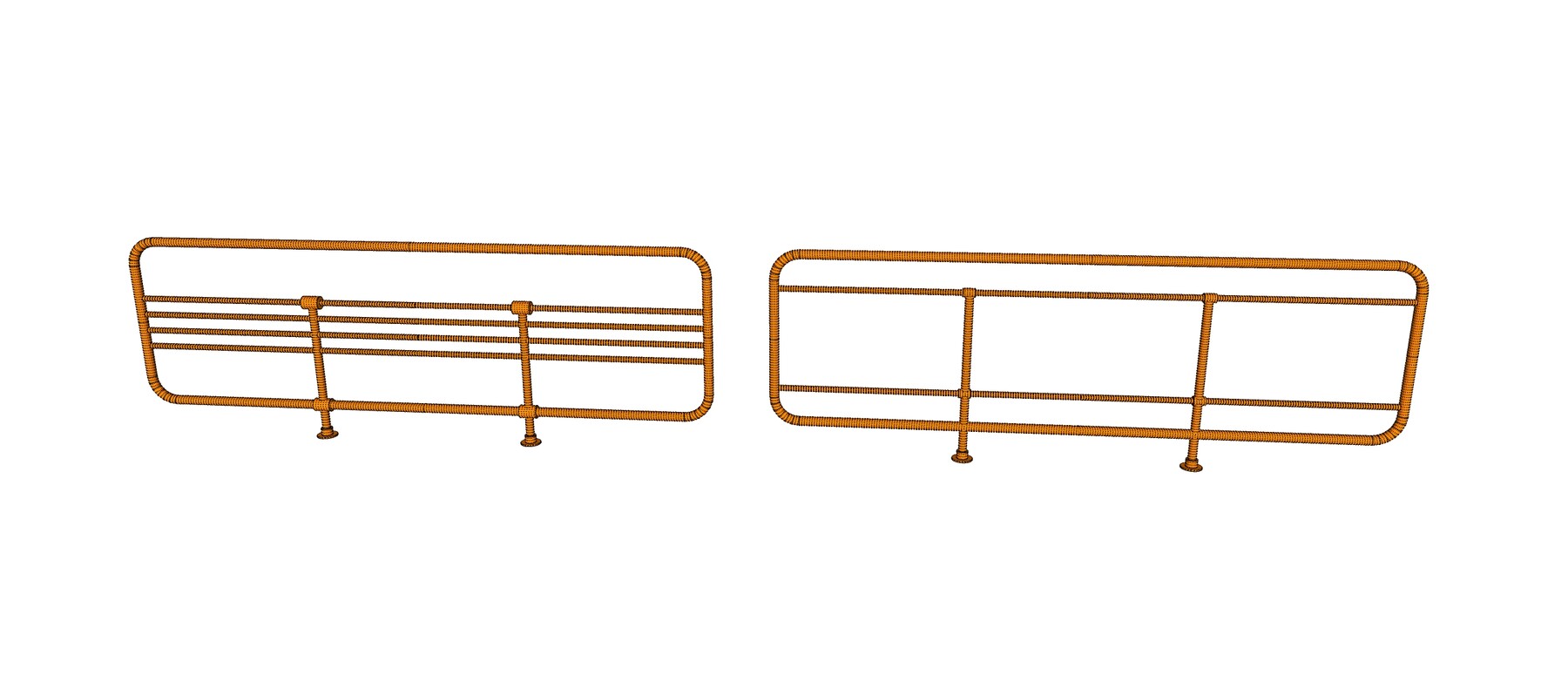 Рейл 3. Furniture Rails 3d model. Handrails 3d model detalling.