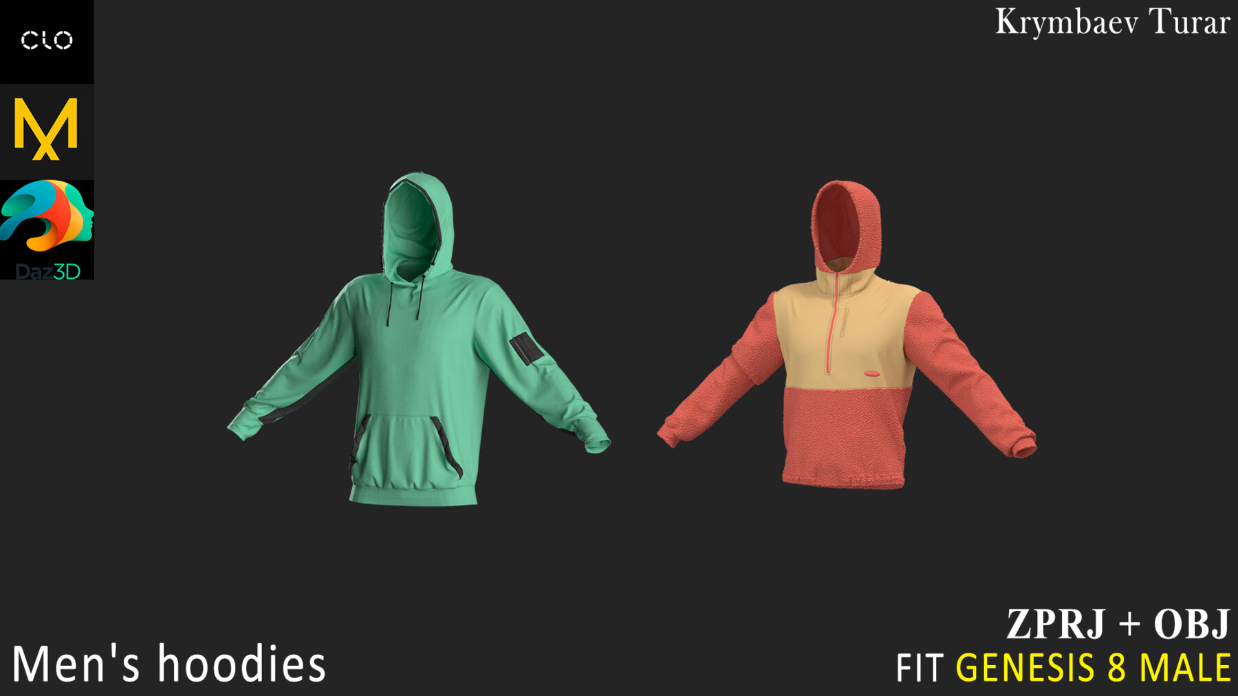 ArtStation - 2 Hoodies. Clo3d, MD projects + OBJ. Sport collection ...