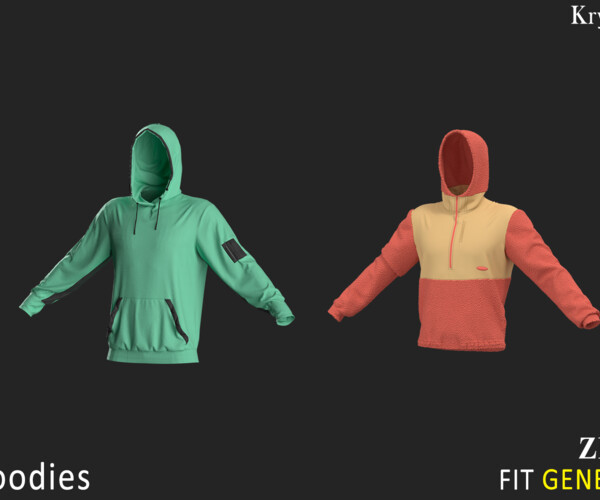 ArtStation - 2 Hoodies. Clo3d, MD projects + OBJ. Sport collection ...