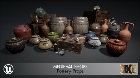 EXE Medieval Shop - Pottery Props