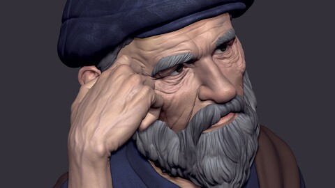 Miserable old man Zbrush file and (stl) file ready for 3d printing