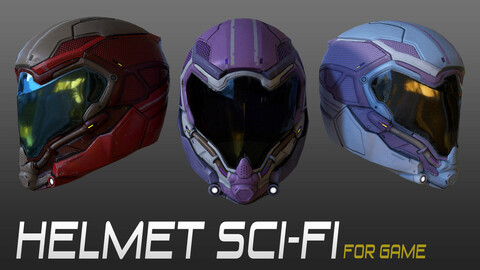 Helmet sci-fi for game