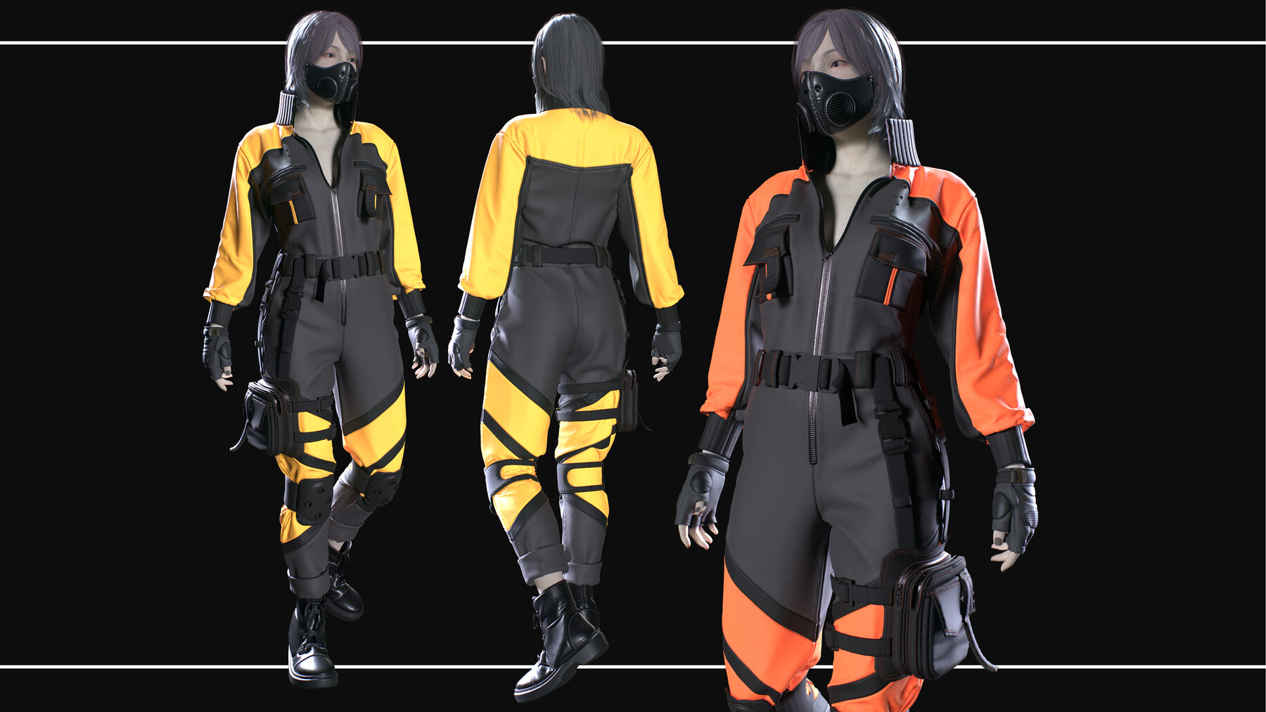 ArtStation - FEMALE JUMPSUIT | Game Assets