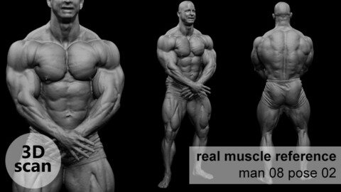 3D scan real extreme muscleanatomy Man08 pose 02
