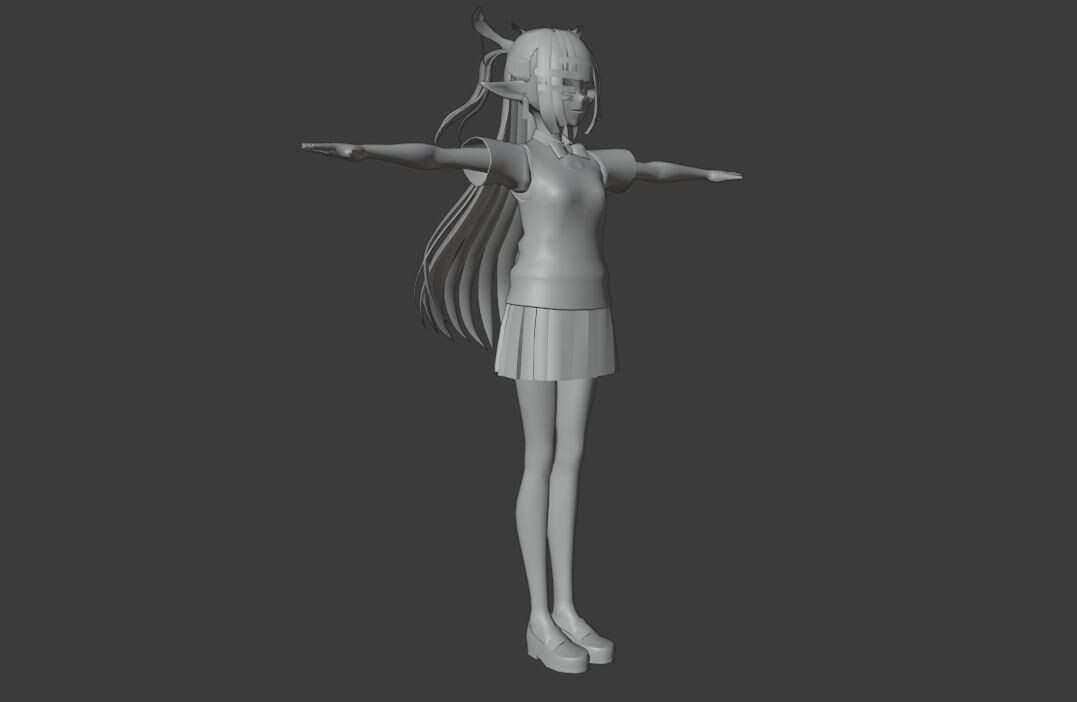 Artstation Game Ready Low Poly Anime Character Girl 43 Game Assets