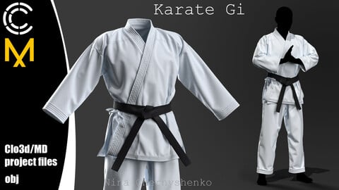 Karate Gi. Marvelous Designer/Clo3d project + OBJ.