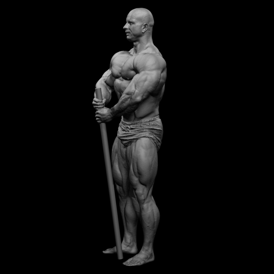 Ivan Pavlisko - 3D scan real extreme muscleanatomy Man08 pose 03