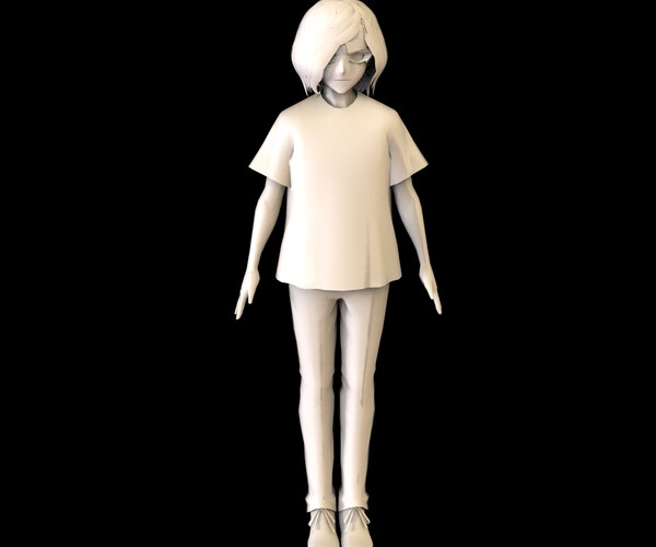 ArtStation - Kiko - GAME READY LOW POLY ANIME CHARACTER GIRL | Game Assets