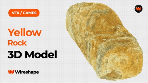 Yellow Rock Raw Scanned 3D Model