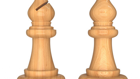 3D Wooden Chess Bishop