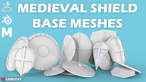 41 Medieval Shield Base Meshes