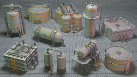 Industrial Tanks - part - 3 - 10 pieces