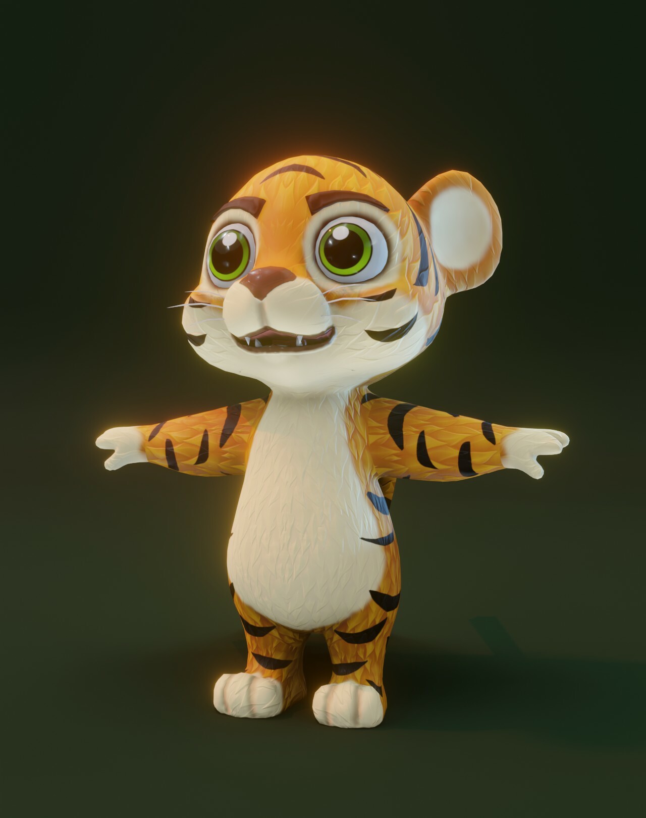 Cartoon Tiger Animated 3D Model in Characters - UE Marketplace