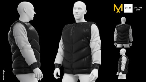 Future Fashion Vest + Sweater - Clo3D/MarvelousDesigner + OBJ / NO TEXTURE / DIGITAL FASHION