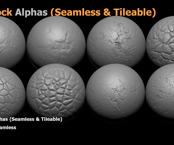 ArtStation - 100 Rock Alphas (Seamless & Tileable) | Brushes