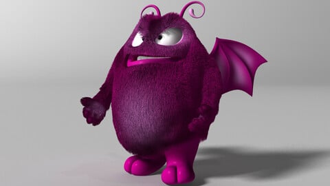 Cartoon Purple Monster Rigged