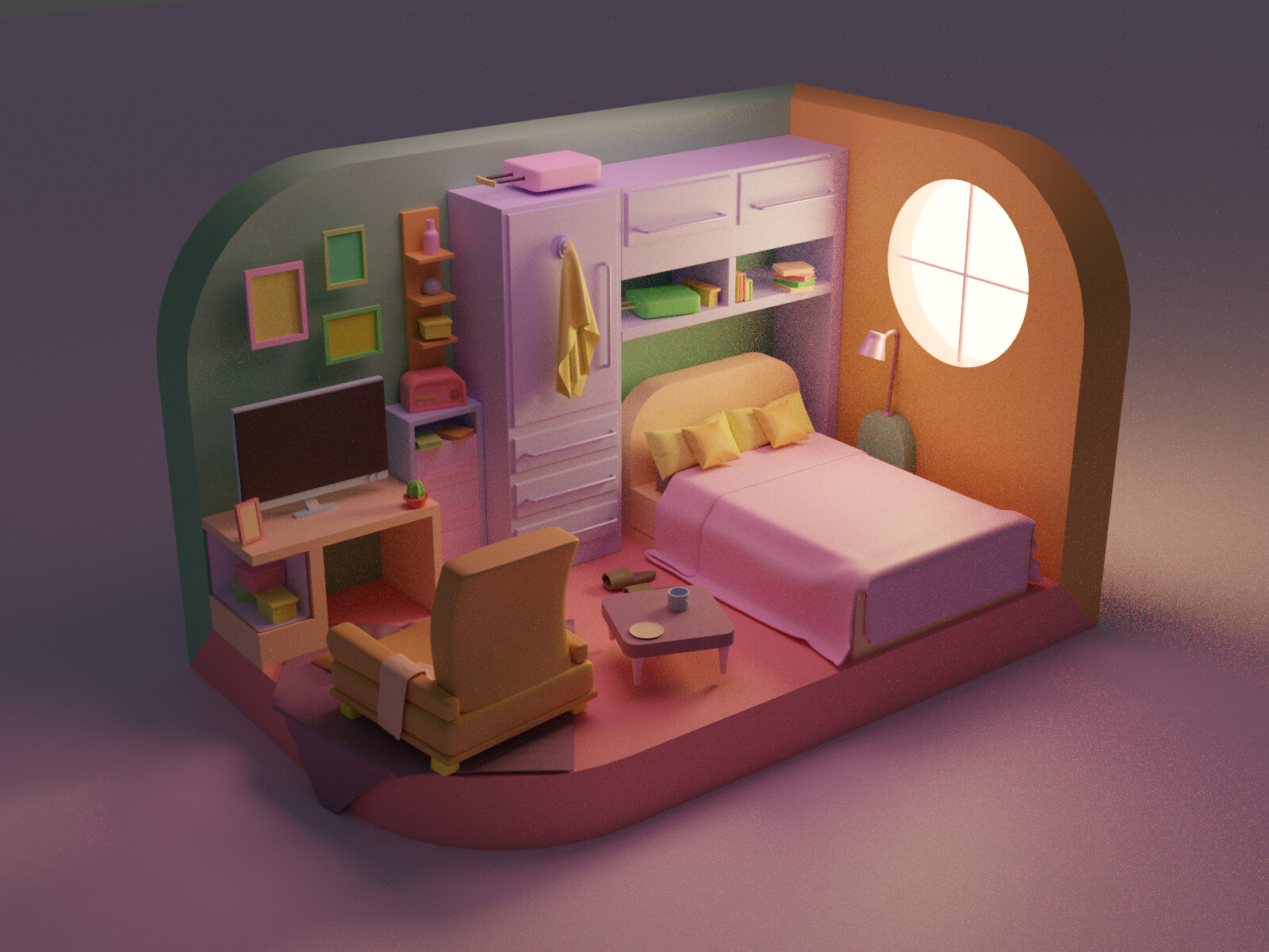 Artstation - Low Poly Room 