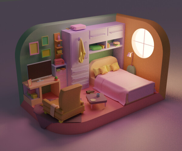 ArtStation - low poly room | Resources