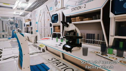 Sci-Fi Lab Research Facility Environment Kitbash