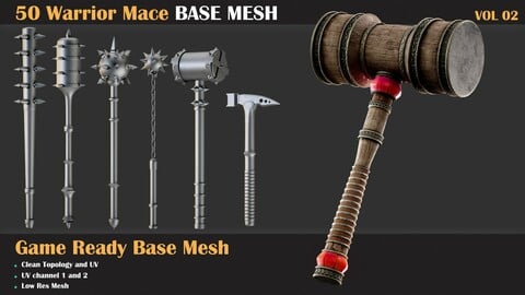 50 Warrior Mace Base Mesh - VOL 02 ( Game Ready )
