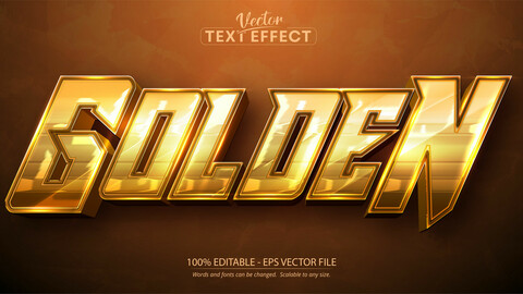 Golden text, shiny gold color style editable text effect